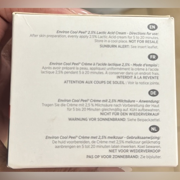 NWOT Environ Professional Cool Peel 2.5% Lactic Acid Cream - Picture 4 of 6